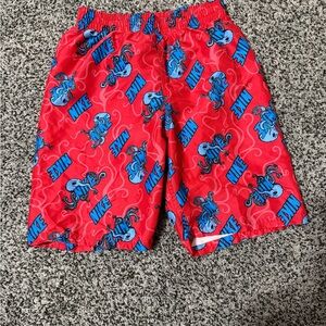 Nike Kids Red and Blue Boys Swim Shorts Size Medium